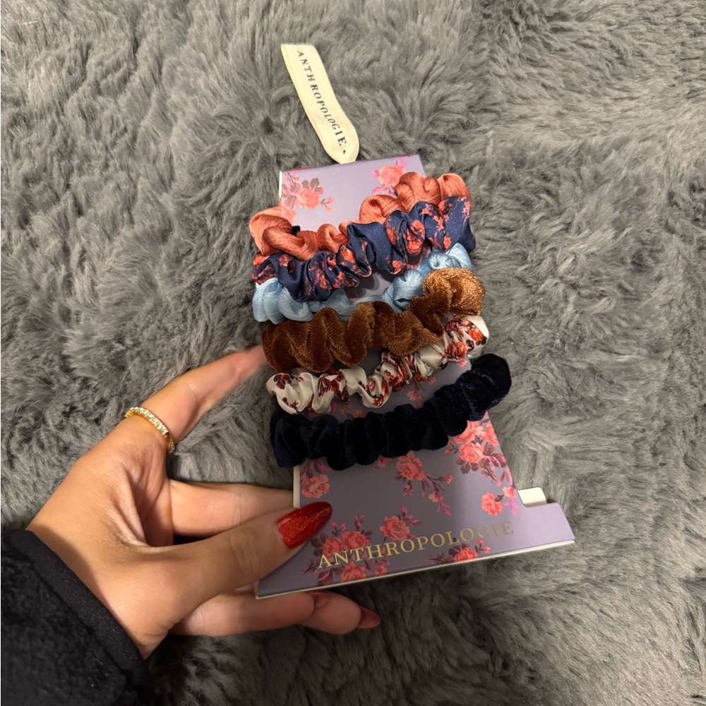 Anthropologie Velvet and Floral Scrunchie